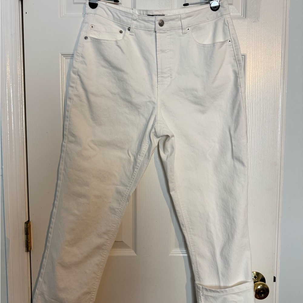Frye White Straight Leg Jeans
